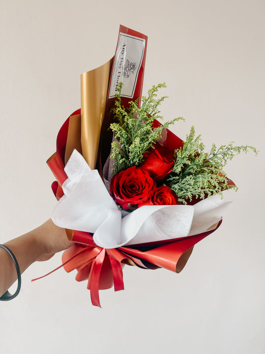 I love you Bouquet | 3 Stalk Red Roses