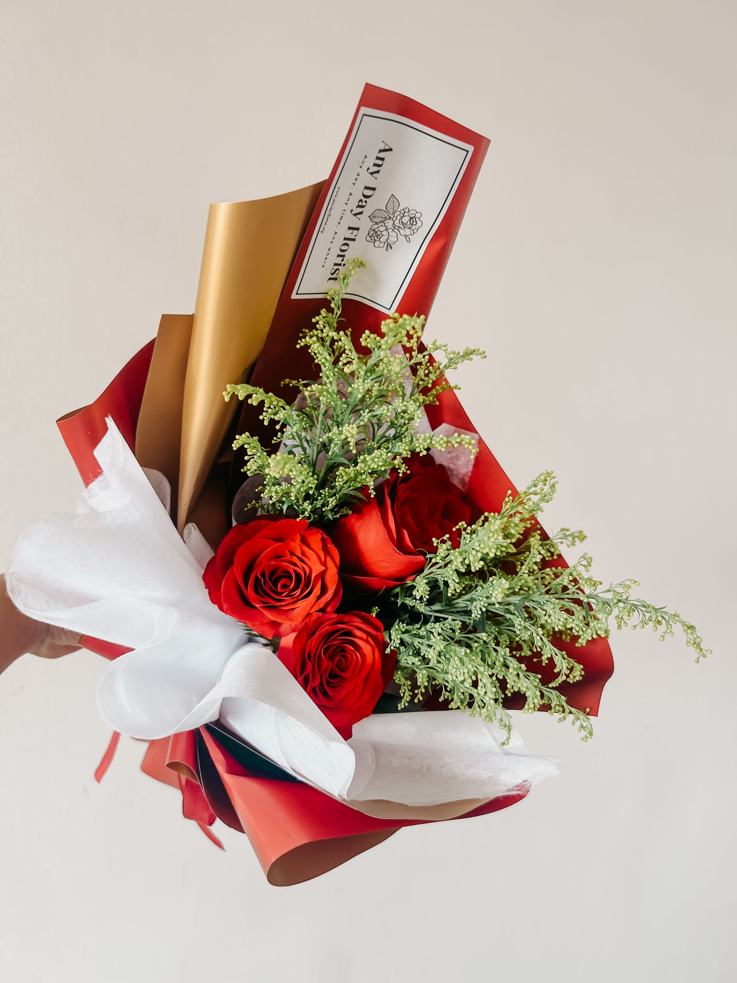 I love you Bouquet | 3 Stalk Red Roses