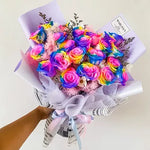 Any Day Florist'Shayla Preserved Rainbow Bouquet'
    A way to go the 'extra' mile in sending the bouquet! Size of this bouquet is 50-60cm! Rainbow Preserved Roses that lasts up toShayla Preserved Rainbow Love | Preserved Roses