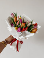 Rainbow tulips bouquet 20 stalks 